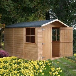 Shire Guernsey 7x10 Ft Apex Shiplap Wooden 2 Door 2 Windows Shed With Floor (Base Included) -Gardens and Outdoor shire guernsey 7x10 ft apex shiplap wooden 2 door 2 windows shed with floor base included 5019804710508 04bq
