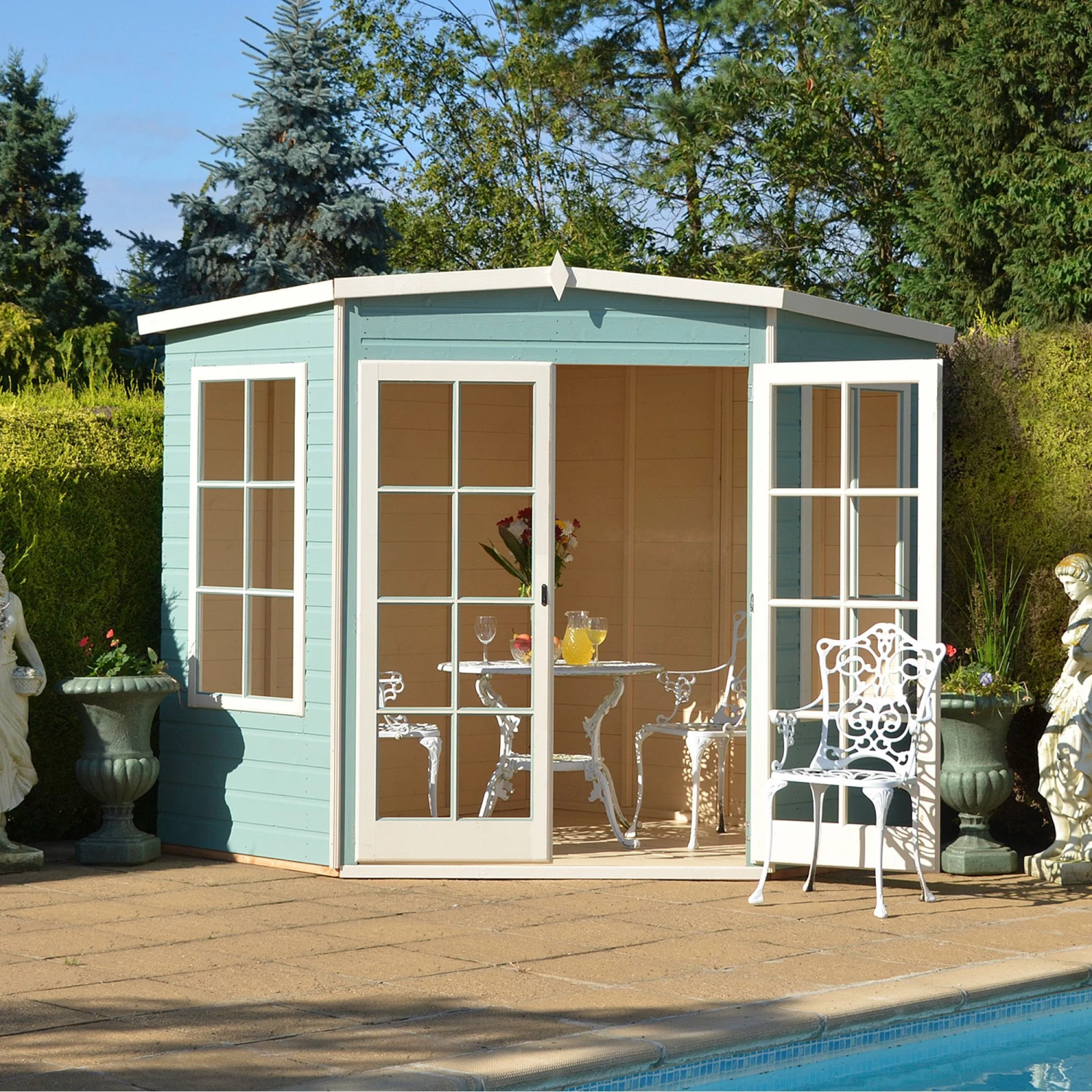 Shire Hampton 10x10 Glass Pent Shiplap Wooden Summer House - Base Not Included 11 Shire Hampton 10x10 Glass Pent Shiplap Wooden Summer House - Base Not Included - Image 9