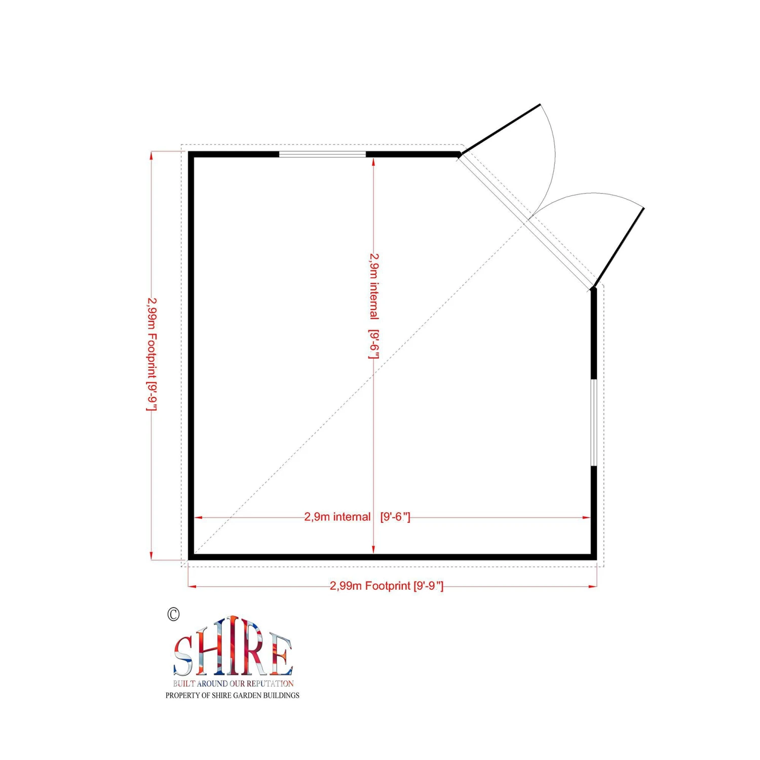 Shire Hampton 10x10 Glass Pent Shiplap Wooden Summer House - Base Not Included 13 Shire Hampton 10x10 Glass Pent Shiplap Wooden Summer House - Base Not Included - Image 11