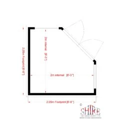 Shire Hampton 7x7 Toughened Glass Pent Shiplap Wooden Summer House - Base Not Included -Gardens and Outdoor shire hampton 7x7 toughened glass pent shiplap wooden summer house base not included5019804111121 02t