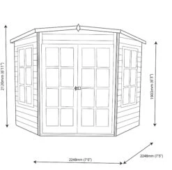 Shire Hampton 8x8 Glass Pent Shiplap Wooden Summer House - Base Not Included 21 Shire Hampton 8x8 Glass Pent Shiplap Wooden Summer House - Base Not Included -Gardens and Outdoor shire hampton 8x8 glass pent shiplap wooden summer house base not included5019804889839 03t