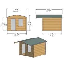 Shire Hopton 10x10 Toughened Glass Apex Tongue & Groove Wooden Cabin - Base Not Included -Gardens and Outdoor shire hopton 10x10 toughened glass apex tongue groove wooden cabin base not included5019804119202 01t bq