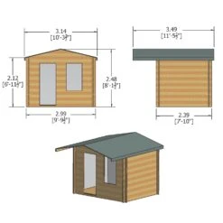 Shire Hopton 10x8 Toughened Glass Apex Tongue & Groove Wooden Cabin - Base Not Included -Gardens and Outdoor shire hopton 10x8 toughened glass apex tongue groove wooden cabin base not included5019804119134 01t bq