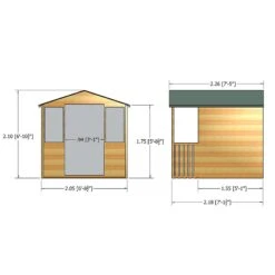Shire Houghton 7x5 Glass Apex Shiplap Wooden Summer House - Base Not Included -Gardens and Outdoor shire houghton 7x5 glass apex shiplap wooden summer house base not included5019804118830 02t bq