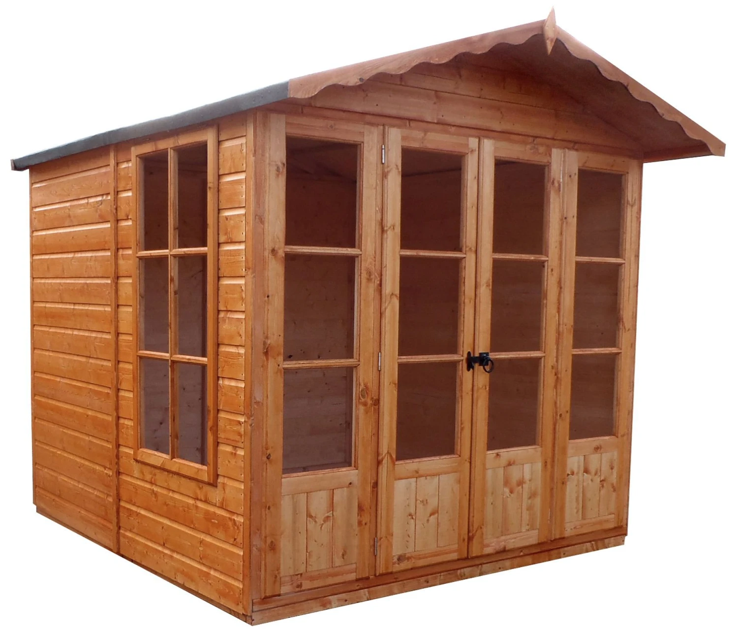 Shire Kensington 7x7 Glass Apex Shiplap Wooden Summer House - Base Included 3 Shire Kensington 7x7 Glass Apex Shiplap Wooden Summer House - Base Included