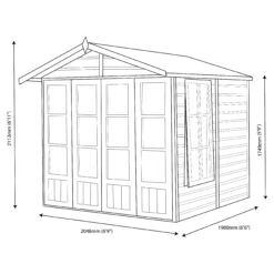 Shire Kensington 7x7 Toughened Glass Apex Shiplap Wooden Summer House - Base Not Included -Gardens and Outdoor shire kensington 7x7 toughened glass apex shiplap wooden summer house base not included5019804111183 03t