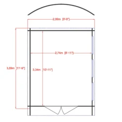 Shire Kilburn 10x12 Toughened Glass Curved Tongue & Groove Wooden Cabin - Base Not Included -Gardens and Outdoor shire kilburn 10x12 toughened glass curved tongue groove wooden cabin base not included5019804119639 02t bq