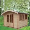 Shire Kilburn 10x14 Toughened Glass Curved Tongue & Groove Wooden Cabin - Base Not Included -Gardens and Outdoor shire kilburn 10x14 toughened glass curved tongue groove wooden cabin base not included5019804119646 01i bq