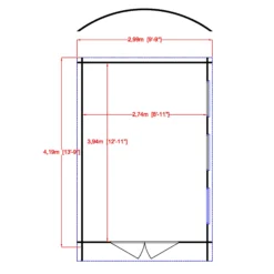 Shire Kilburn 10x14 Toughened Glass Curved Tongue & Groove Wooden Cabin - Base Not Included -Gardens and Outdoor shire kilburn 10x14 toughened glass curved tongue groove wooden cabin base not included5019804119646 01t bq