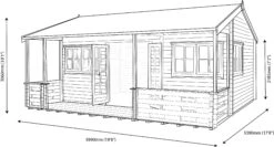 Shire Kingswood 18x20 Glass Apex Tongue & Groove Wooden Cabin - Base Not Included -Gardens and Outdoor shire kingswood 18x20 glass apex tongue groove wooden cabin base not included5019804194735 03t