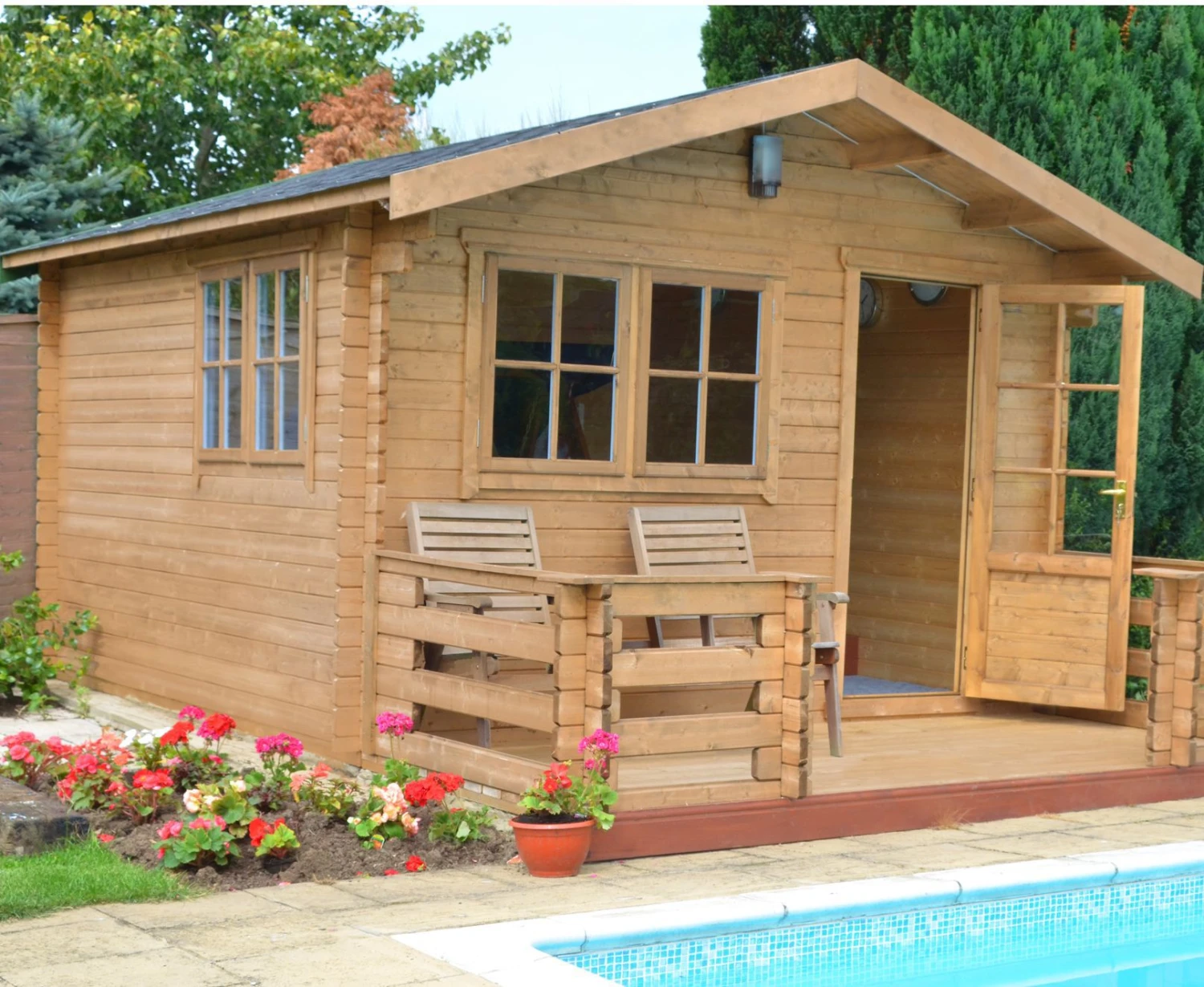 Shire Kinver 12x12 Glass Apex Tongue & Groove Wooden Cabin - Base Not Included 10 Shire Kinver 12x12 Glass Apex Tongue & Groove Wooden Cabin - Base Not Included - Image 8