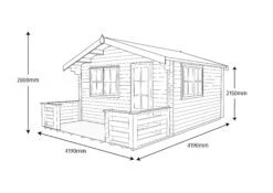 Shire Kinver 12x14 Glass Apex Tongue & Groove Wooden Cabin - Base Not Included -Gardens and Outdoor shire kinver 12x14 glass apex tongue groove wooden cabin base not included5019804112197 03t