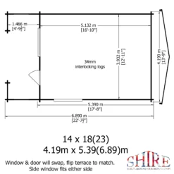 Shire Kinver 14x18 Glass Apex Tongue & Groove Wooden Cabin - Base Not Included -Gardens and Outdoor shire kinver 14x18 glass apex tongue groove wooden cabin base not included5019804114399 01i bq