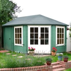 Shire Leygrove 14x10 Glass Apex Tongue & Groove Wooden Cabin - Base Not Included -Gardens and Outdoor shire leygrove 14x10 glass apex tongue groove wooden cabin base not included5019804251483 01i bq