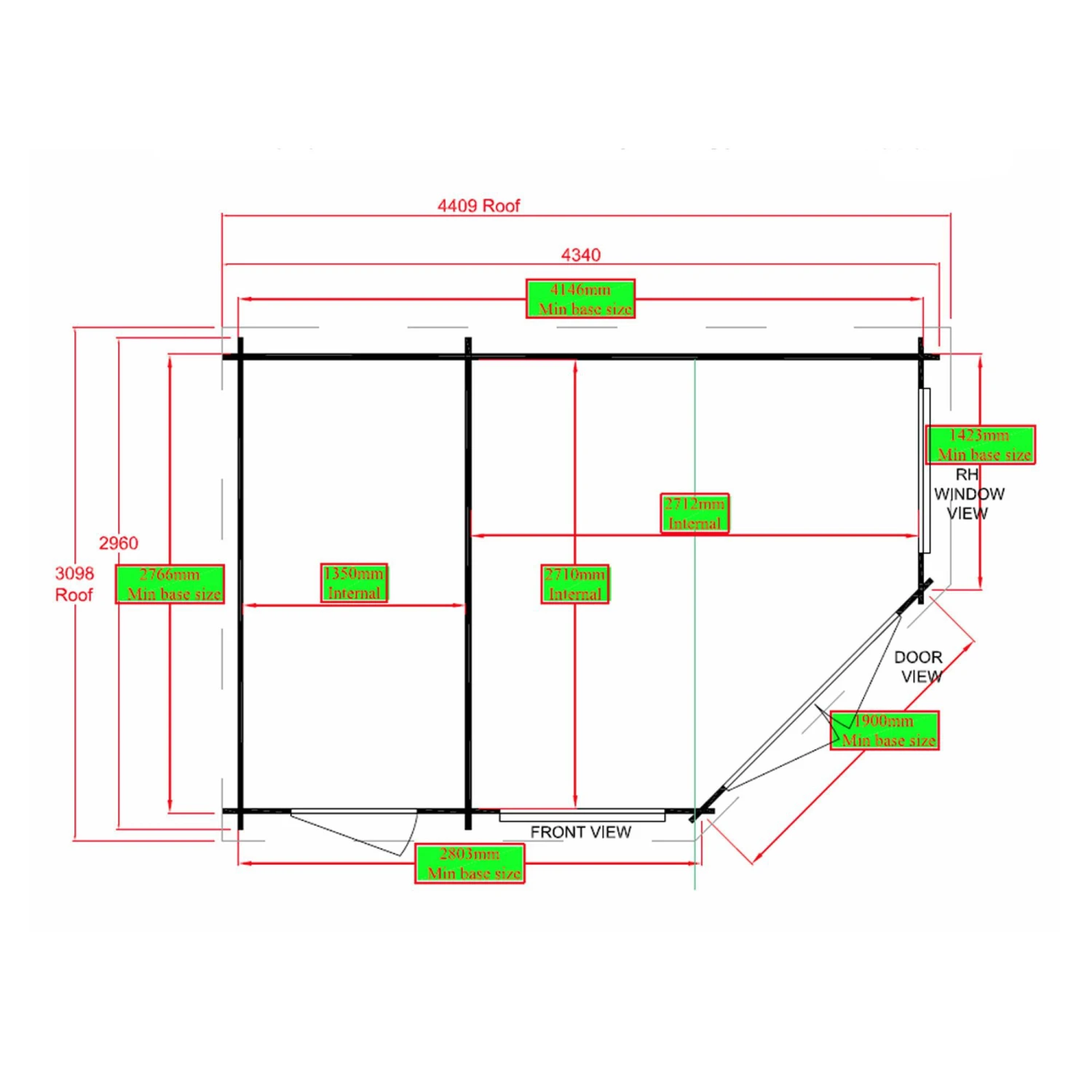 Shire Leygrove 14x10 Toughened Glass Apex Tongue & Groove Wooden Cabin 7 Shire Leygrove 14x10 Toughened Glass Apex Tongue & Groove Wooden Cabin - Image 5