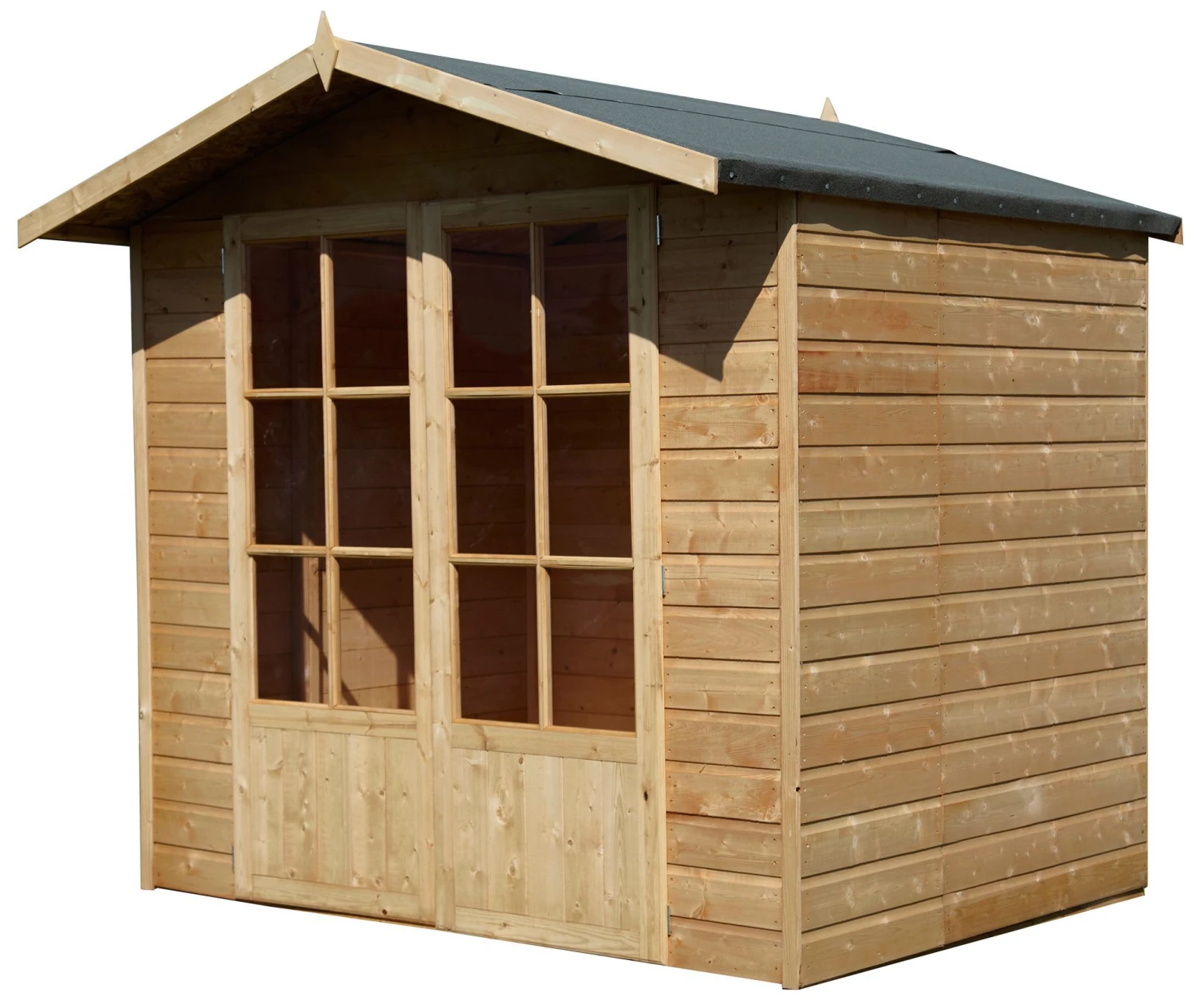 Shire Lumley 7x5 Toughened Glass Apex Shiplap Wooden Summer House - Base Included 3 Shire Lumley 7x5 Toughened Glass Apex Shiplap Wooden Summer House - Base Included