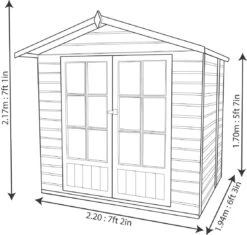 Shire Lumley 7x5 Toughened Glass Apex Shiplap Wooden Summer House - Base Not Included -Gardens and Outdoor shire lumley 7x5 toughened glass apex shiplap wooden summer house base not included5019804210824 01t