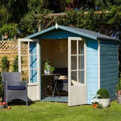 Shire Lumley 7x5 Toughened Glass Apex Shiplap Wooden Summer House - Base Not Included -Gardens and Outdoor shire lumley 7x5 toughened glass apex shiplap wooden summer house base not included5019804210824 02i bq