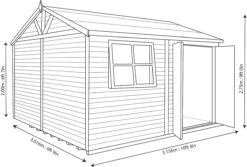 Shire Mammoth 10x10 Glass Apex Wooden Workshop - Base Not Included -Gardens and Outdoor shire mammoth 10x10 glass apex wooden workshop base not included5019804103133 03t