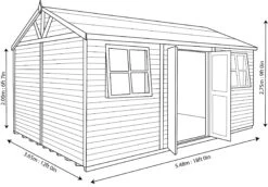 Shire Mammoth 18x12 Glass Apex Wooden Workshop - Base Not Included -Gardens and Outdoor shire mammoth 18x12 glass apex wooden workshop base not included5019804183135 02t