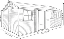 Shire Mammoth 20x10 Glass Apex Wooden Workshop - Base Not Included -Gardens and Outdoor shire mammoth 20x10 glass apex wooden workshop base not included5019804203130 03t
