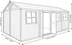 Shire Mammoth 24x12 Glass Apex Wooden Workshop - Base Not Included -Gardens and Outdoor shire mammoth 24x12 glass apex wooden workshop base not included5019804243181 04t