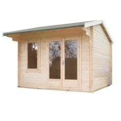 Shire Marlborough 10x12 Glass Apex Tongue & Groove Wooden Cabin - Base Not Included -Gardens and Outdoor shire marlborough 10x12 glass apex tongue groove wooden cabin base not included5019804112401 01c bq