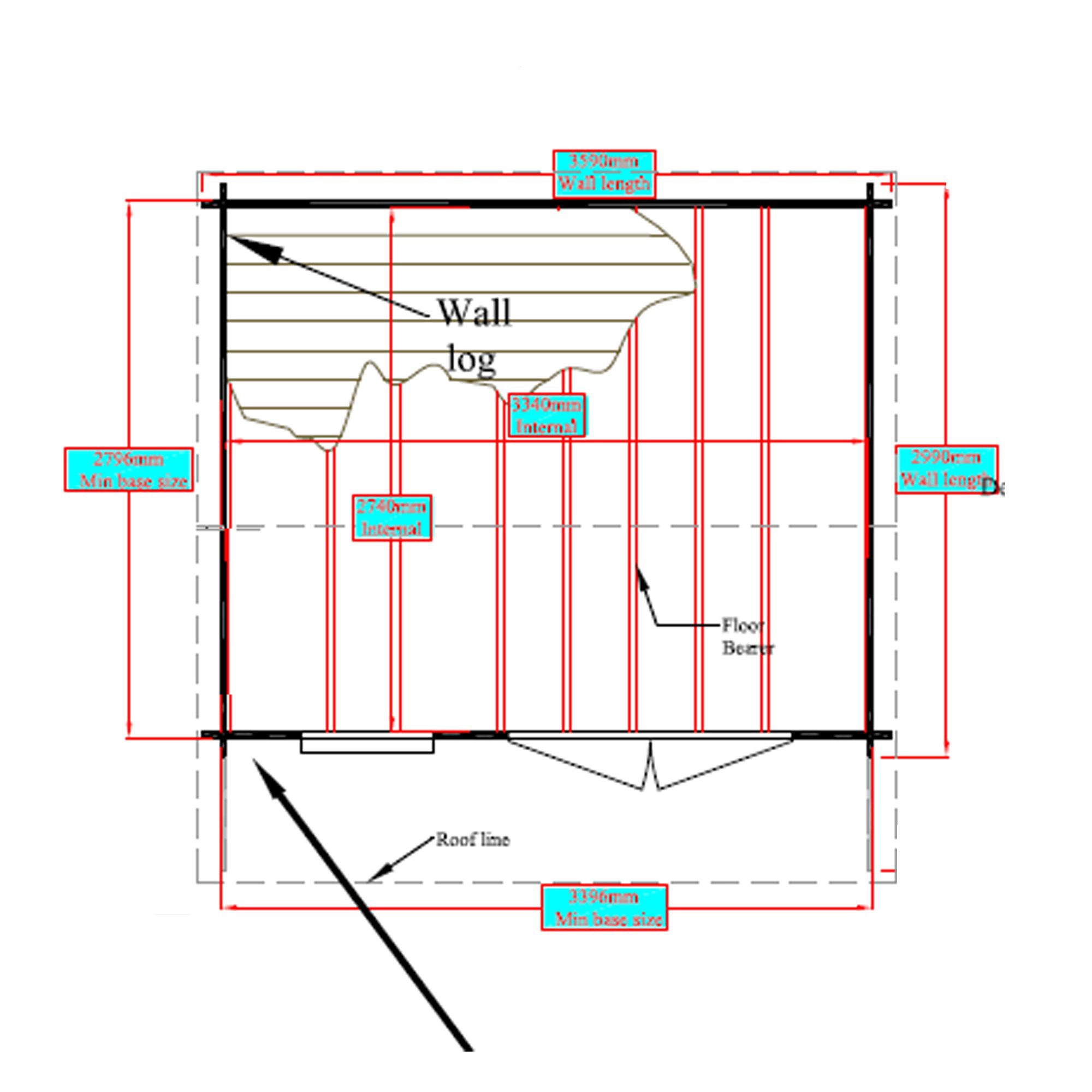 Shire Marlborough 10x12 Toughened Glass Apex Tongue & Groove Wooden Cabin - Base Not Included 10 Shire Marlborough 10x12 Toughened Glass Apex Tongue & Groove Wooden Cabin - Base Not Included - Image 8