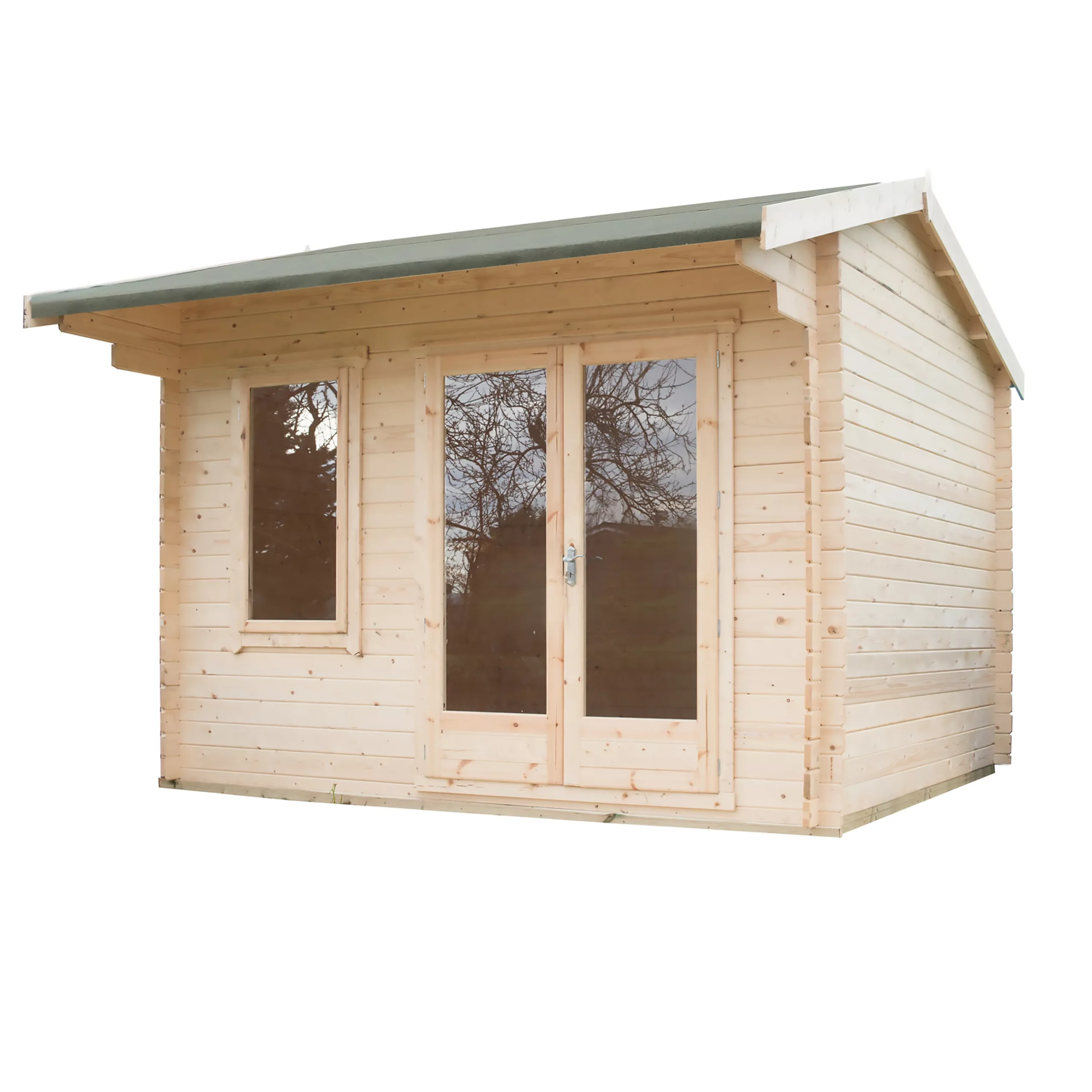 Shire Marlborough 10x12 Toughened Glass Apex Tongue & Groove Wooden Cabin - Base Not Included 5 Shire Marlborough 10x12 Toughened Glass Apex Tongue & Groove Wooden Cabin - Base Not Included - Image 3