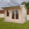 Shire Marlborough 10x14 Toughened Glass Apex Tongue & Groove Wooden Cabin - Base Not Included -Gardens and Outdoor shire marlborough 10x14 toughened glass apex tongue groove wooden cabin base not included5019804112401 01i bq