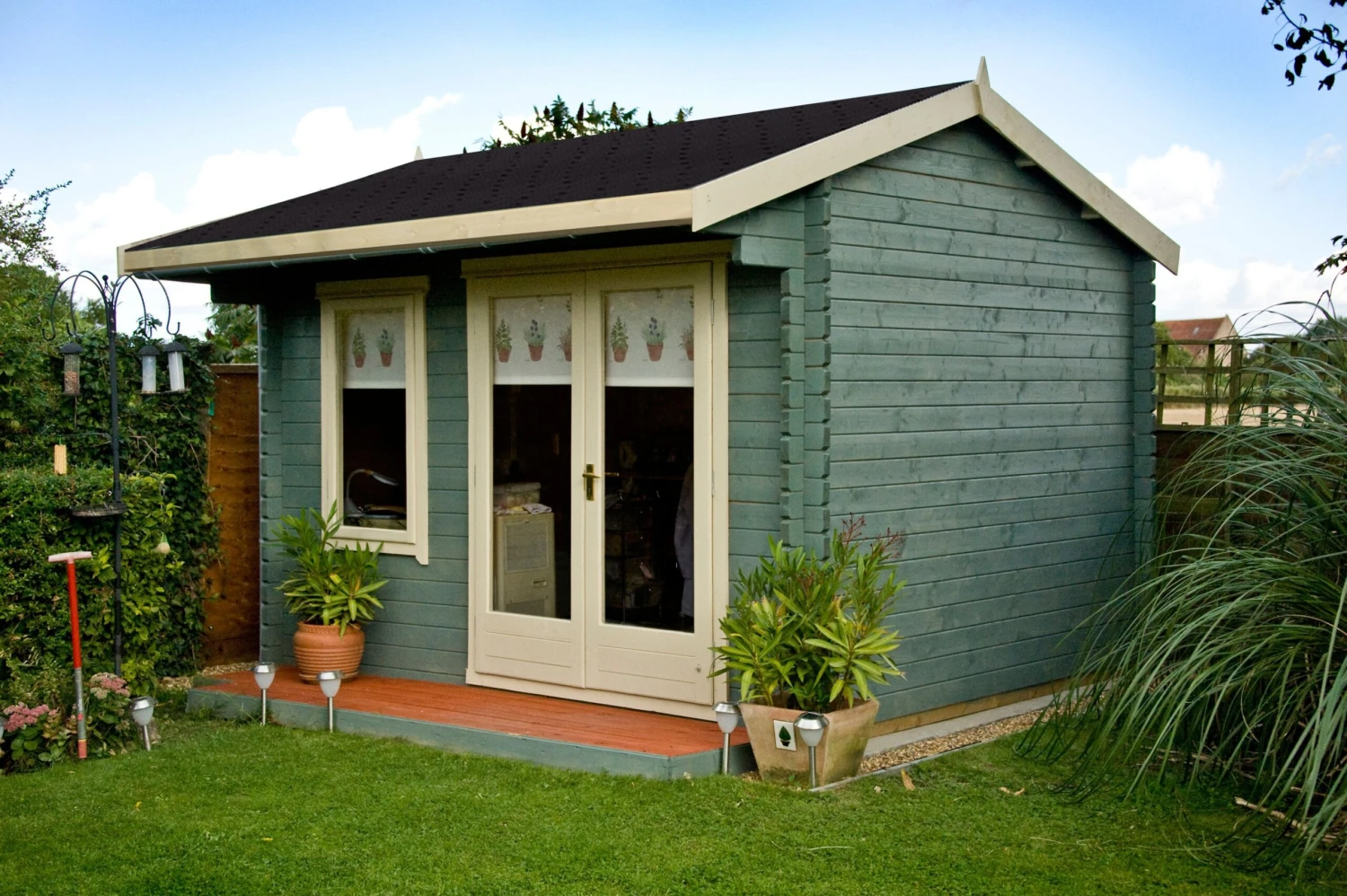 Shire Marlborough 12x12 Ft Toughened Glass Apex Tongue & Groove Wooden Cabin With Felt Tile Roof 4 Shire Marlborough 12x12 Ft Toughened Glass Apex Tongue & Groove Wooden Cabin With Felt Tile Roof - Image 2