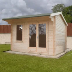 Shire Marlborough 12x12 Glass Apex Tongue & Groove Wooden Cabin - Base Not Included