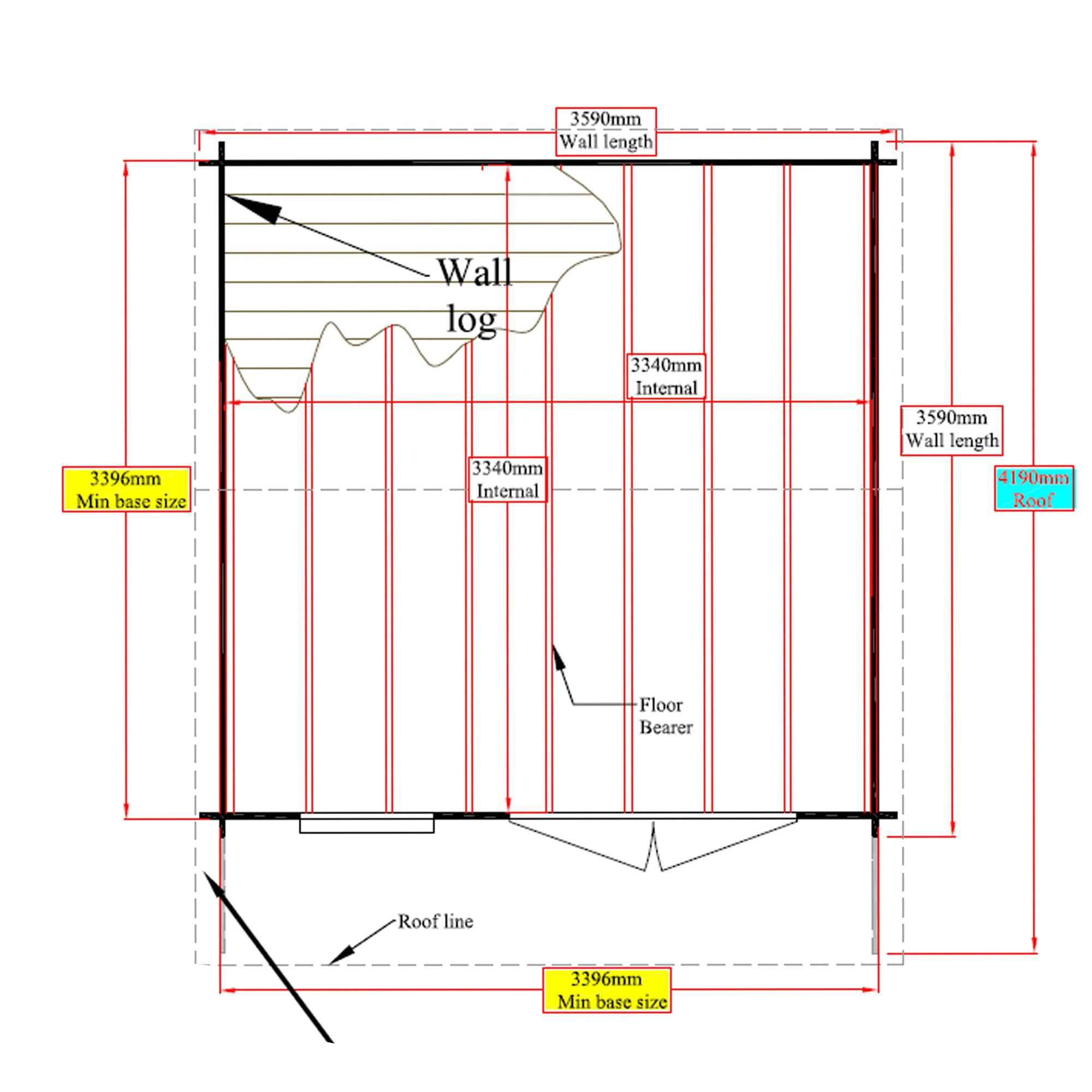 Shire Marlborough 12x12 Glass Apex Tongue & Groove Wooden Cabin - Base Not Included 9 Shire Marlborough 12x12 Glass Apex Tongue & Groove Wooden Cabin - Base Not Included - Image 7