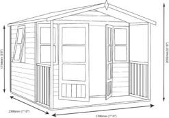 Shire Milton 8x9 Glass Apex Shiplap Wooden Summer House - Base Not Included -Gardens and Outdoor shire milton 8x9 glass apex shiplap wooden summer house base not included5019804124800 03t