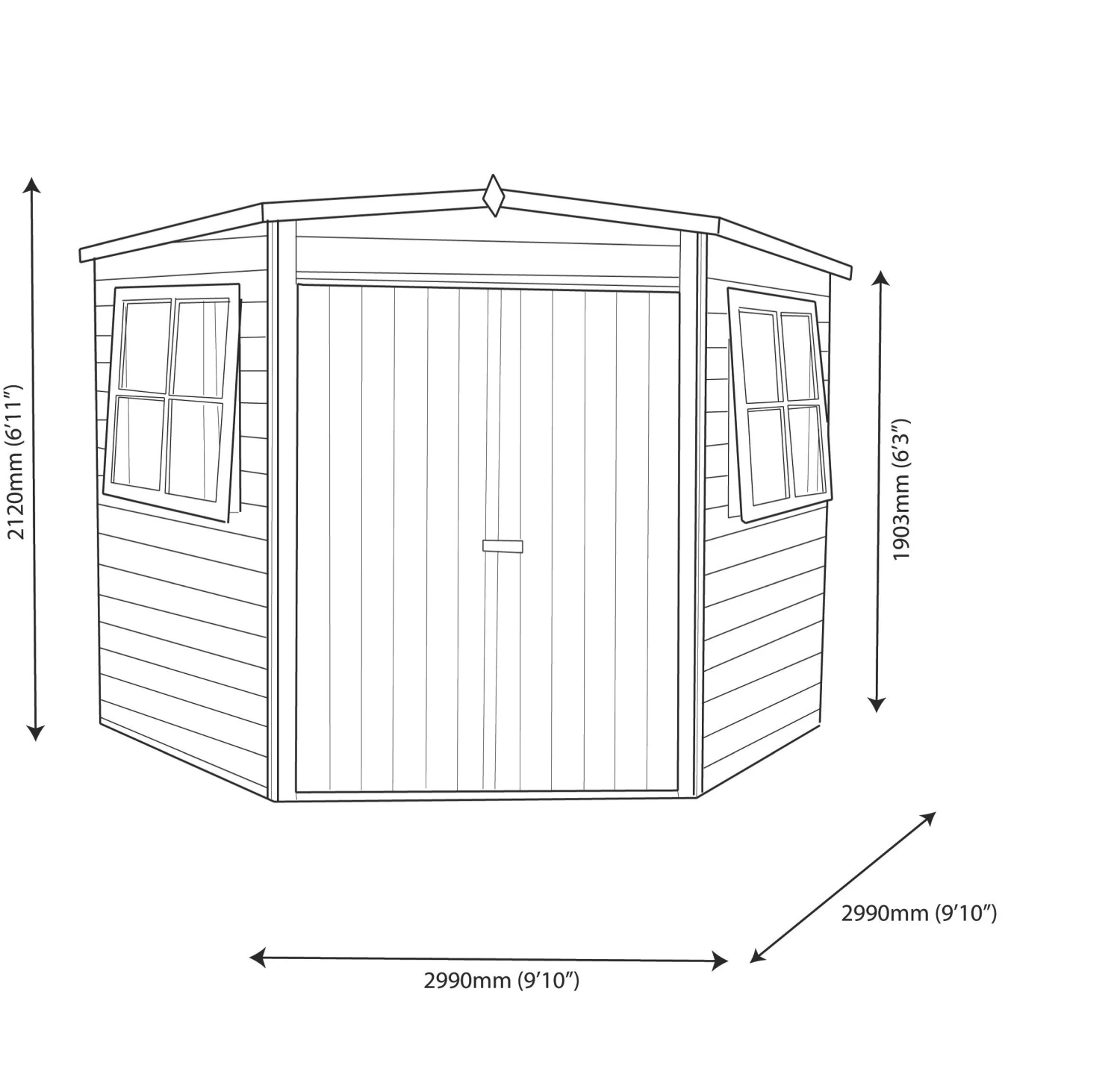 Shire Murrow 10x10 Ft Pent Shiplap Wooden Shed With Floor - Assembly Service Included 11 Shire Murrow 10x10 Ft Pent Shiplap Wooden Shed With Floor - Assembly Service Included - Image 9
