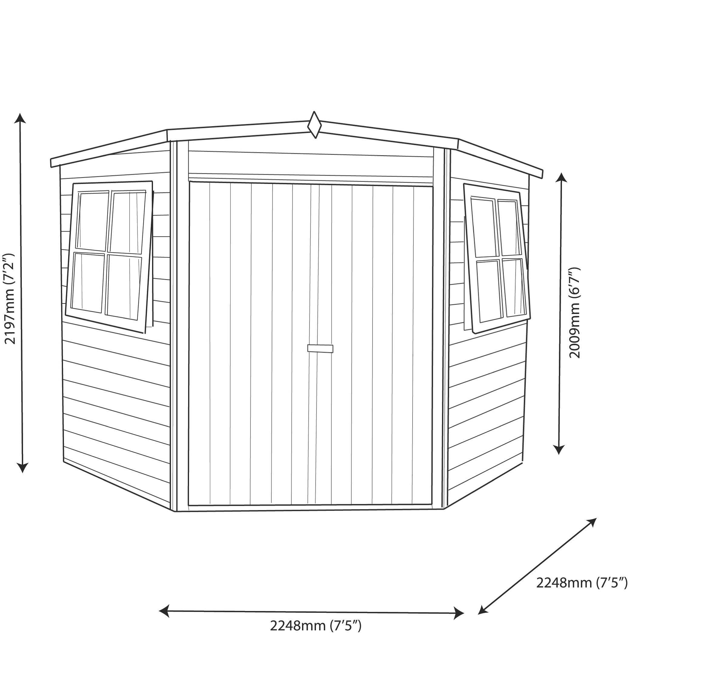 Shire Murrow 8x8 Ft Pent Shiplap Wooden Shed With Floor - Assembly Service Included 12 Shire Murrow 8x8 Ft Pent Shiplap Wooden Shed With Floor - Assembly Service Included - Image 10