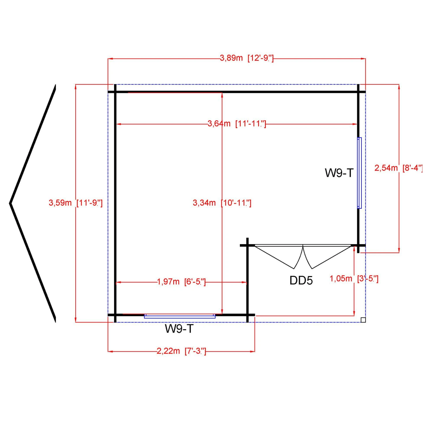 Shire Ringwood 12x13 Toughened Glass Apex Tongue & Groove Wooden Cabin 5 Shire Ringwood 12x13 Toughened Glass Apex Tongue & Groove Wooden Cabin - Image 3