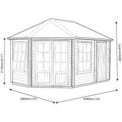 Shire Rowney 10x14 Ft Apex Tongue & Groove Wooden Cabin With Felt Tile Roof - Assembly Service Included -Gardens and Outdoor shire rowney 10x14 ft apex tongue groove wooden cabin with felt tile roof assembly service included5019804111275 03t