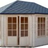 Shire Rowney 14x10 Glass Apex Tongue & Groove Wooden Cabin - Base Not Included -Gardens and Outdoor shire rowney 14x10 glass apex tongue groove wooden cabin base not included5019804851485 02c bq