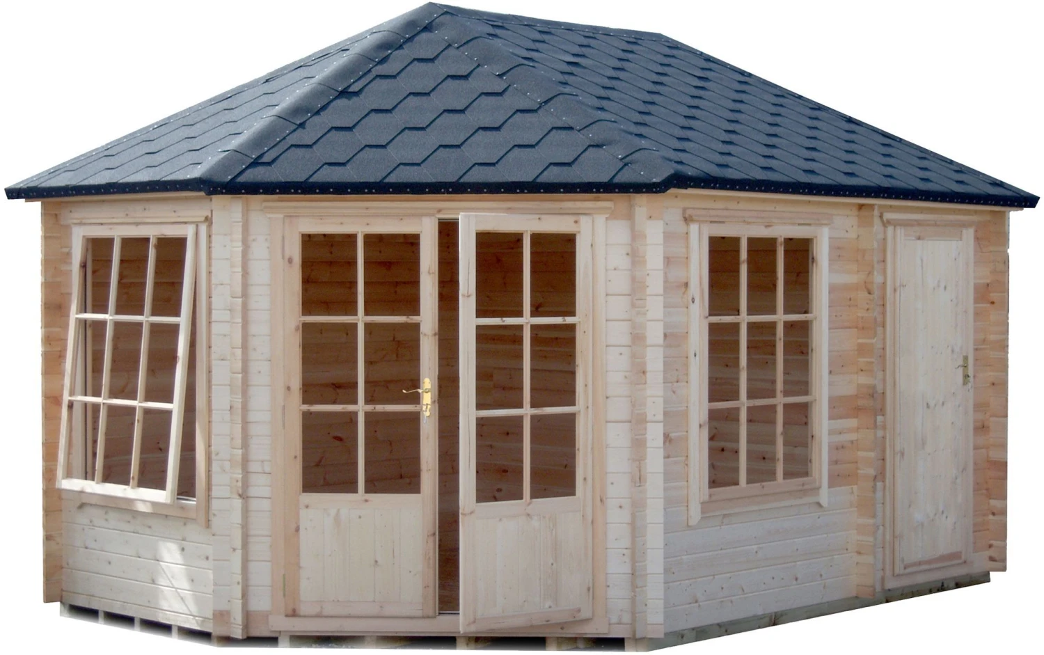 Shire Rowney 14x10 Glass Apex Tongue & Groove Wooden Cabin - Base Not Included 3 Shire Rowney 14x10 Glass Apex Tongue & Groove Wooden Cabin - Base Not Included