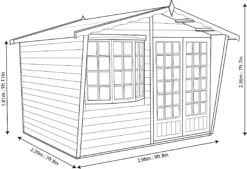 Shire Sandringham 10x8 Glass Apex Shiplap Wooden Summer House - Base Not Included -Gardens and Outdoor shire sandringham 10x8 glass apex shiplap wooden summer house base not included5019804891443 03t