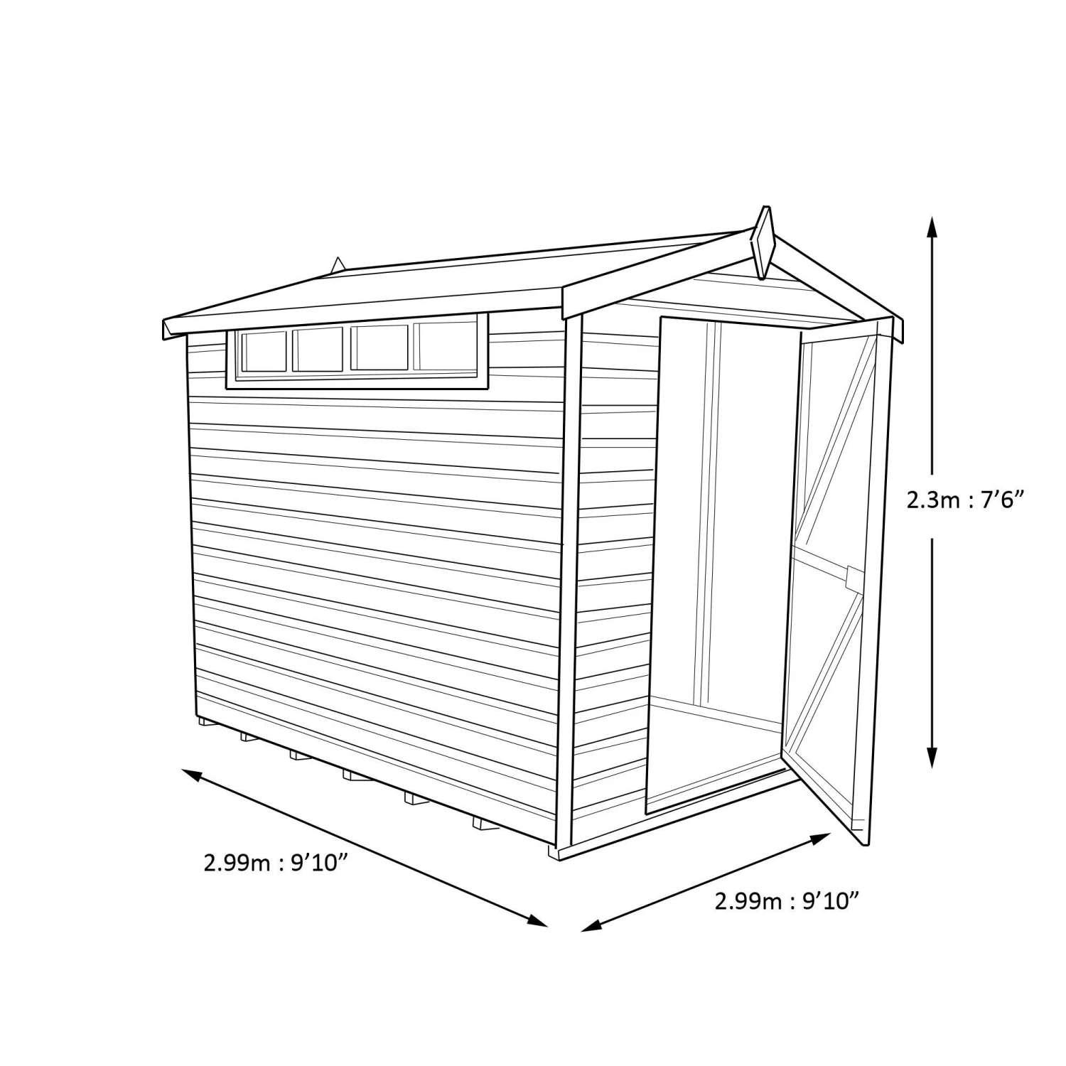 Shire Security Cabin 10x10 Ft Apex Shiplap Wooden Shed With Floor - Assembly Service Included 6 Shire Security Cabin 10x10 Ft Apex Shiplap Wooden Shed With Floor - Assembly Service Included - Image 4
