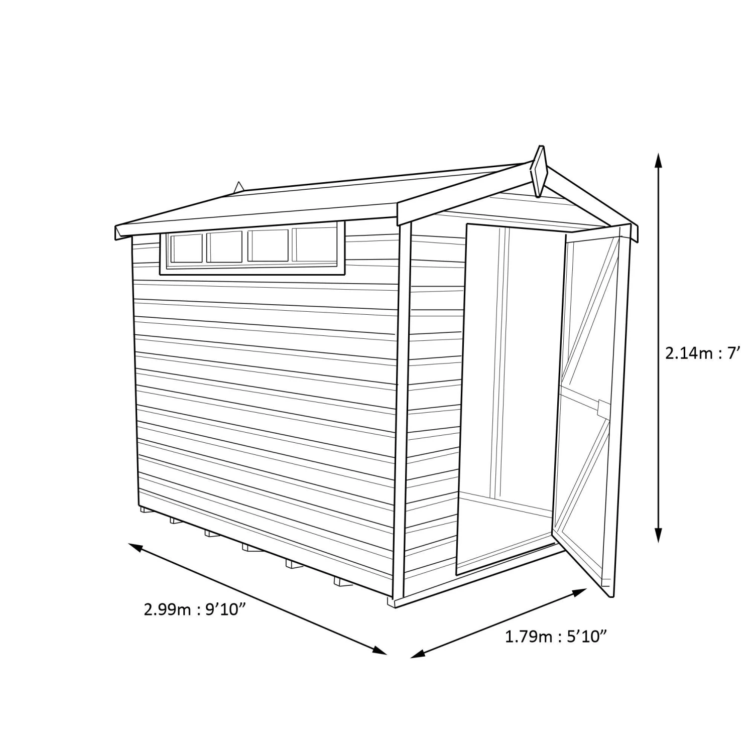 Shire Security Cabin 10x6 Apex Dip Treated Shiplap Wooden Shed With Floor 5 Shire Security Cabin 10x6 Apex Dip Treated Shiplap Wooden Shed With Floor - Image 3