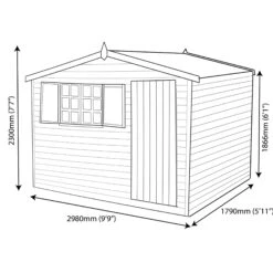 Shire Security Cabin 10x6 Apex Shiplap Wooden Shed - Assembly Service Included -Gardens and Outdoor shire security cabin 10x6 apex shiplap wooden shed assembly service included5019804953813 01t