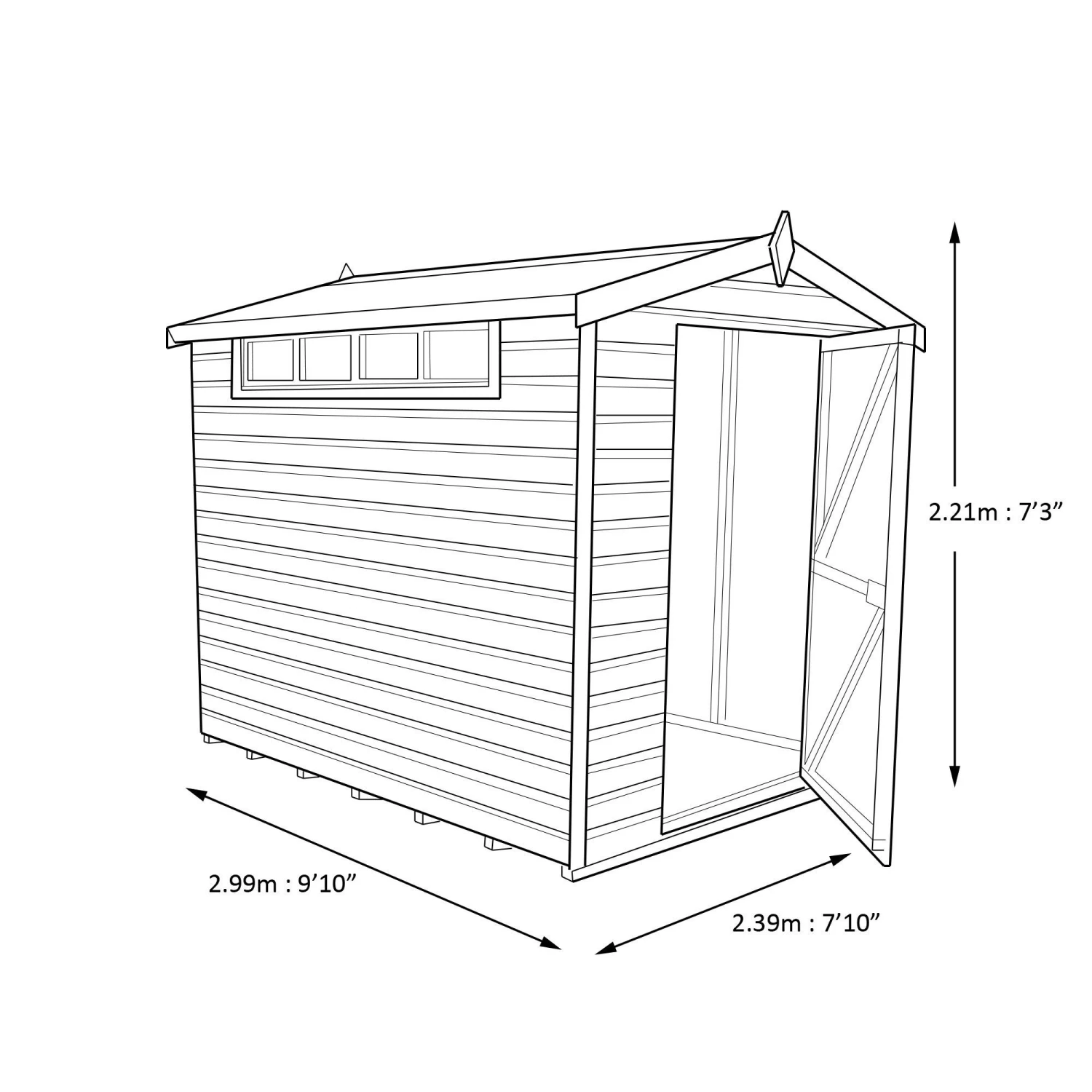 Shire Security Cabin 10x8 Ft Apex Shiplap Wooden Shed With Floor - Assembly Service Included 6 Shire Security Cabin 10x8 Ft Apex Shiplap Wooden Shed With Floor - Assembly Service Included - Image 4