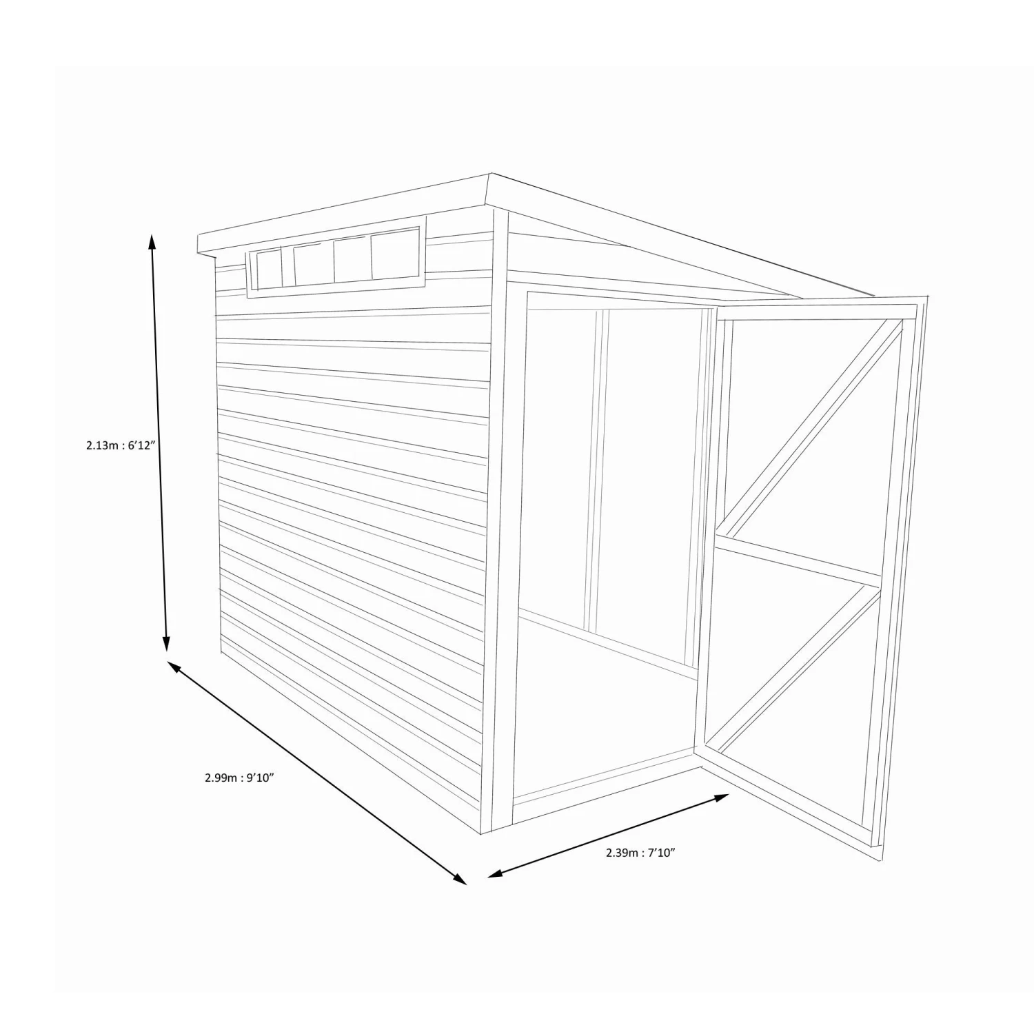 Shire Security Cabin 10x8 Ft Pent Shiplap Wooden Shed With Floor 7 Shire Security Cabin 10x8 Ft Pent Shiplap Wooden Shed With Floor - Image 5