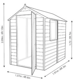 Shire Shetland 6x4 Ft Apex Shiplap Wooden Shed With Floor (Base Included) -Gardens and Outdoor shire shetland 6x4 ft apex shiplap wooden shed with floor base included 5019804869442 01t