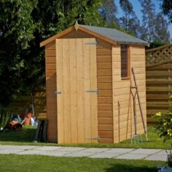 Shire Shetland 6x4 Ft Apex Shiplap Wooden Shed With Floor (Base Included) -Gardens and Outdoor shire shetland 6x4 ft apex shiplap wooden shed with floor base included 5019804869442 02i bq