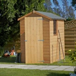 Shire Shetland 6x4 Ft Apex Shiplap Wooden Shed With Floor (Base Included) - Assembly Service Included