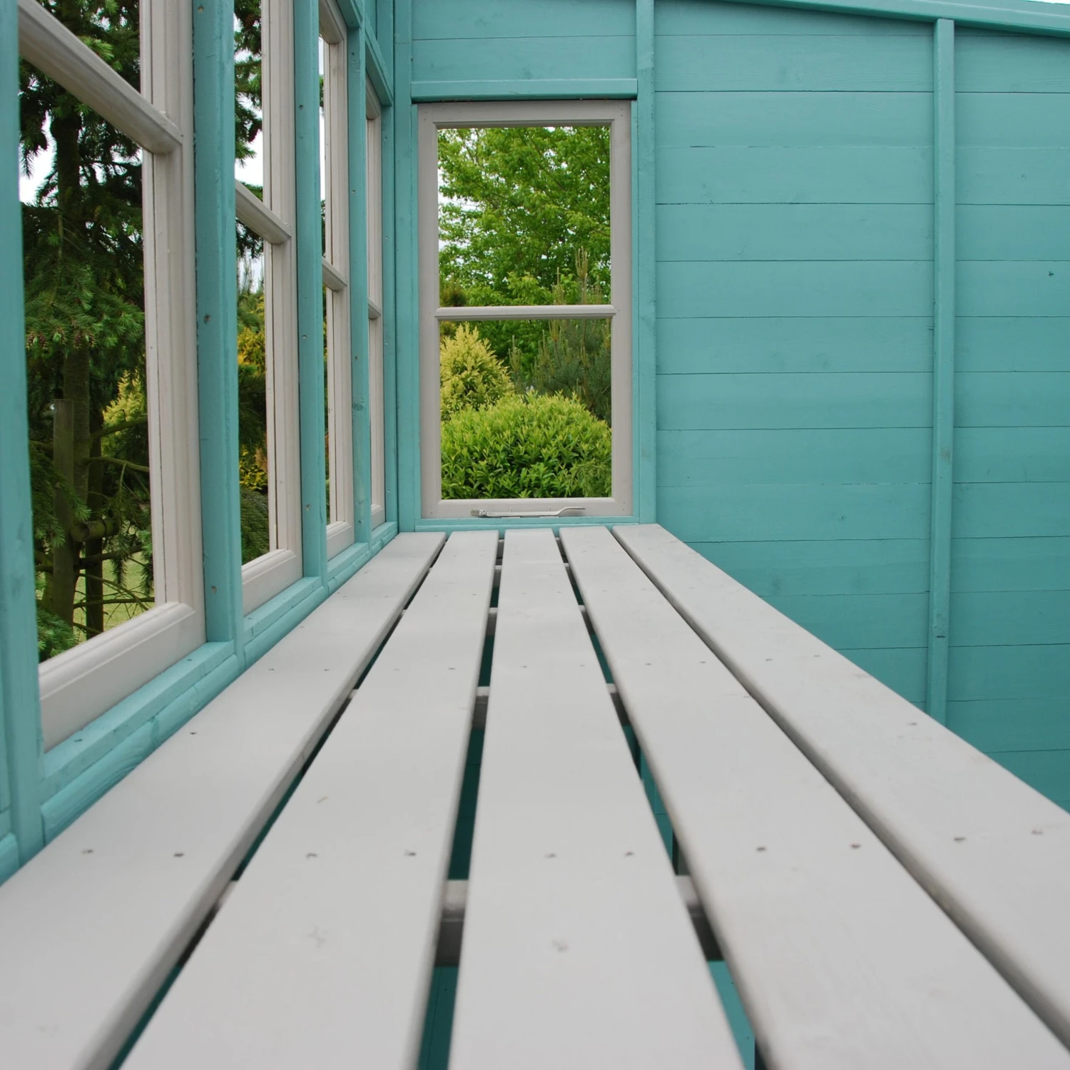 Shire Sun 10x6 Glass Pent Shiplap Wooden Summer House - Base Not Included 4 Shire Sun 10x6 Glass Pent Shiplap Wooden Summer House - Base Not Included - Image 2